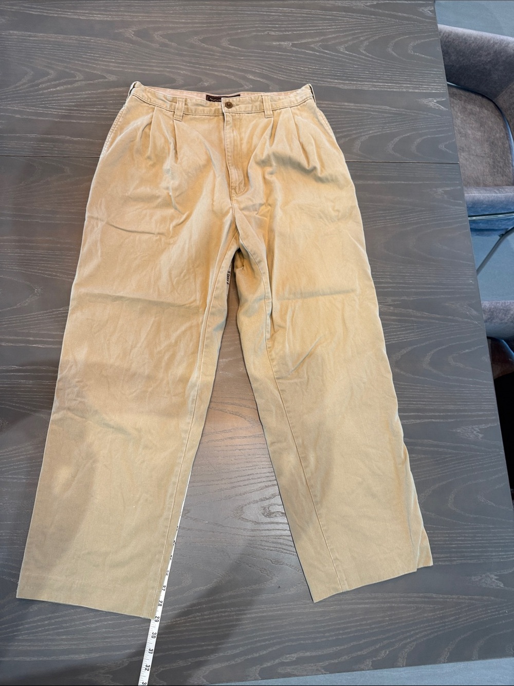 Men's Pleated Casual Pants in Tan
